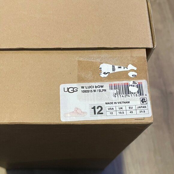 NWT Womens UGG Luci Bow Pink Suede Slip-On Sneakers Size 12 NEW - Picture 7 of 8